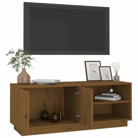 Tv-meubel 105x34x40 cm massief grenenhout honingbruin 5