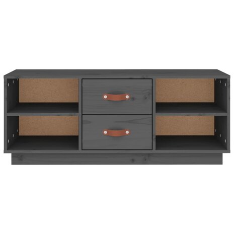 Tv-meubel 100x34x40 cm massief grenenhout grijs 6