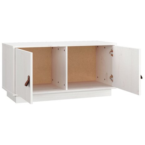 Tv-meubel 80x34x40 cm massief grenenhout wit 7