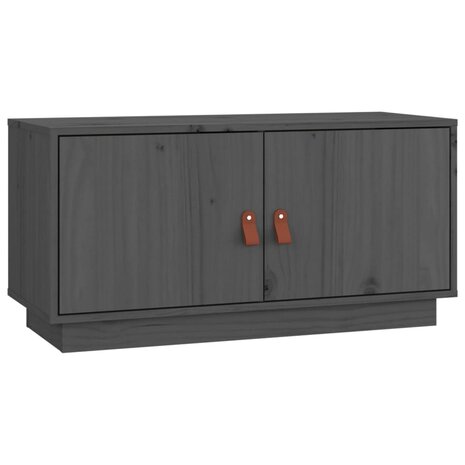 Tv-meubel 80x34x40 cm massief grenenhout grijs 2