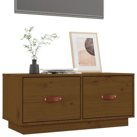 Tv-meubel 80x34x35 cm massief grenenhout honingbruin 4