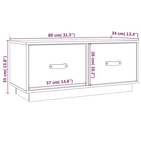 Tv-meubel 80x34x35 cm massief grenenhout honingbruin 10