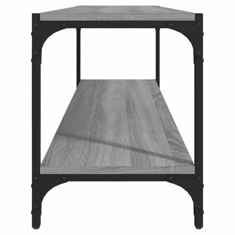 Tv-meubel 100x33x41 cm bewerkt hout en staal grijs sonoma eiken 6