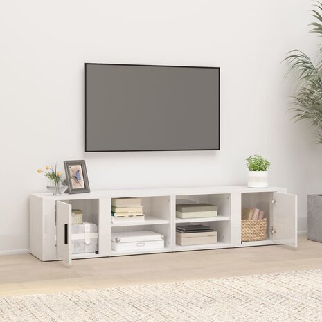 Tv-meubels 2 st 80x31,5x36 cm bewerkt hout hoogglans wit 3