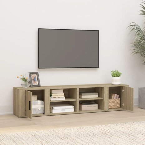 Tv-meubels 2 st 80x31,5x36 cm bewerkt hout sonoma eikenkleurig 3