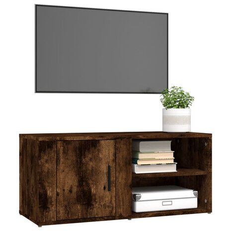 Tv-meubels 2 st 80x31,5x36 cm bewerkt hout gerookt eikenkleurig 4