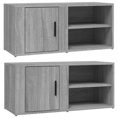 Tv-meubels 2 st 80x31,5x36 cm bewerkt hout grijs sonoma eiken 2