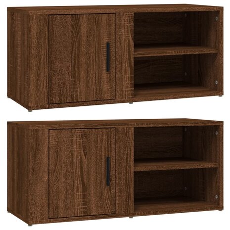 Tv-meubels 2 st 80x31,5x36 cm bewerkt hout bruin eikenkleur 2