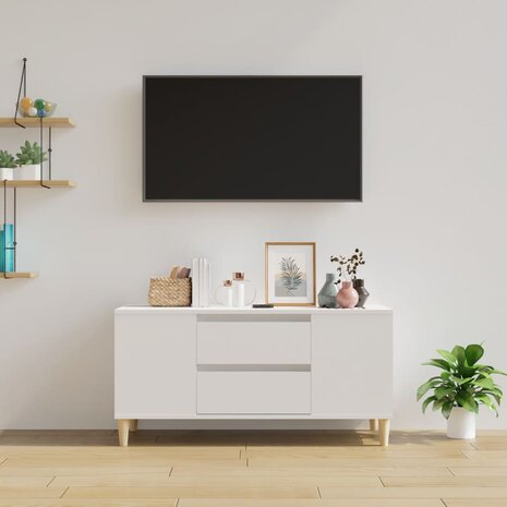 Tv-meubel 102x44,5x50 cm bewerkt hout wit 3