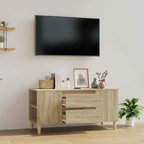 Tv-meubel 102x44,5x50 cm bewerkt hout sonoma eikenkleurig 1