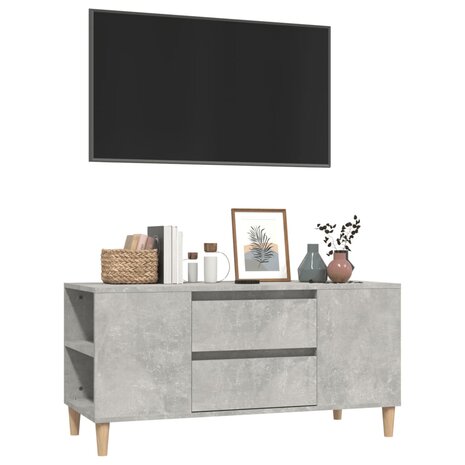 Tv-meubel 102x44,5x50 cm bewerkt hout betongrijs 4