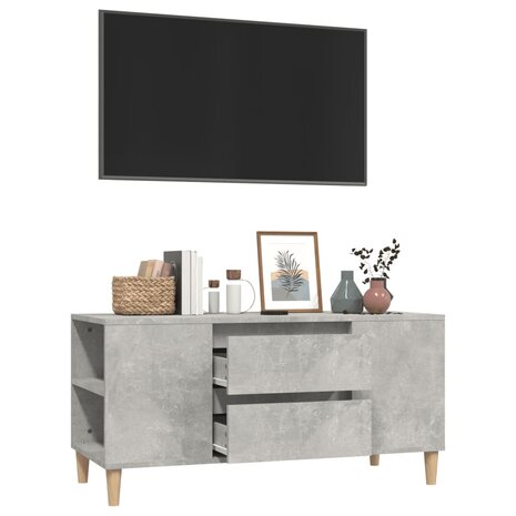 Tv-meubel 102x44,5x50 cm bewerkt hout betongrijs 5