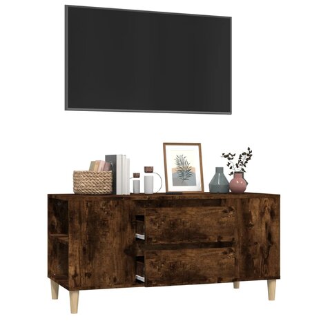 Tv-meubel 102x44,5x50 cm bewerkt hout gerookt eikenkleurig 5