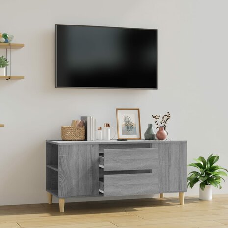 Tv-meubel 102x44,5x50 cm bewerkt hout grijs sonoma eikenkleurig 1