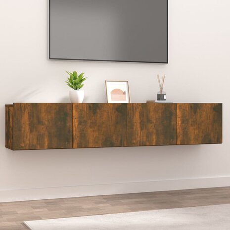 Tv-meubelen 2 st 80x30x30 cm bewerkt hout gerookt eikenkleur 1