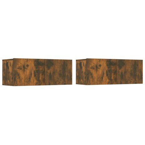 Tv-meubelen 2 st 80x30x30 cm bewerkt hout gerookt eikenkleur 2