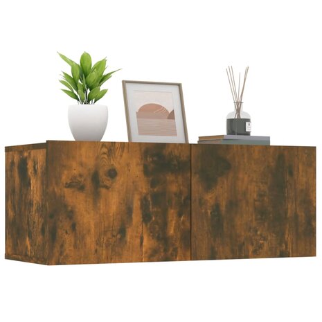 Tv-meubelen 2 st 80x30x30 cm bewerkt hout gerookt eikenkleur 4