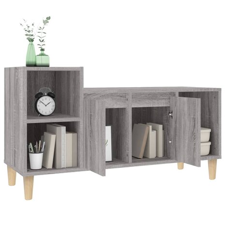 Tv-meubel 100x35x55 cm bewerkt hout grijs sonoma eikenkleurig 4