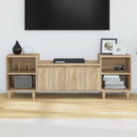 Tv-meubel 160x35x55 cm bewerkt hout sonoma eikenkleurig 3