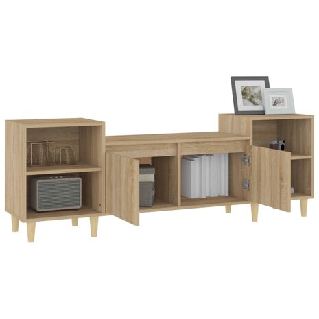 Tv-meubel 160x35x55 cm bewerkt hout sonoma eikenkleurig 5