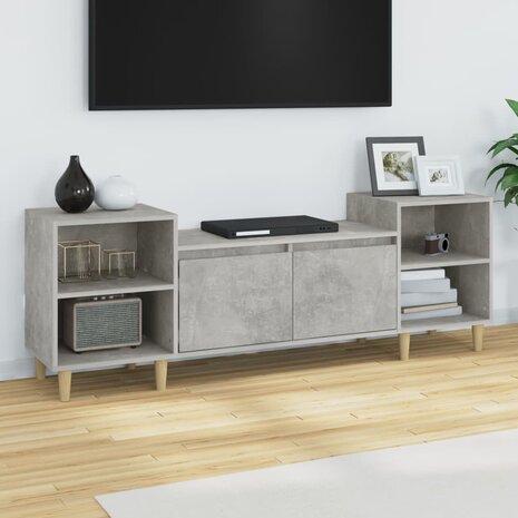 Tv-meubel 160x35x55 cm bewerkt hout betongrijs 1