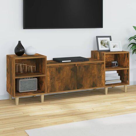 Tv-meubel 160x35x55 cm bewerkt hout gerookt eikenkleurig 1