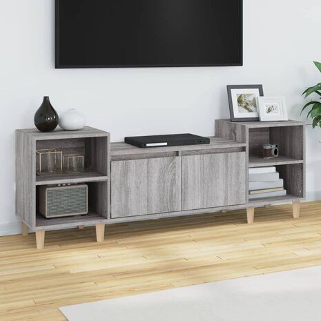 Tv-meubel 160x35x55 cm bewerkt hout grijs sonoma eikenkleurig 1