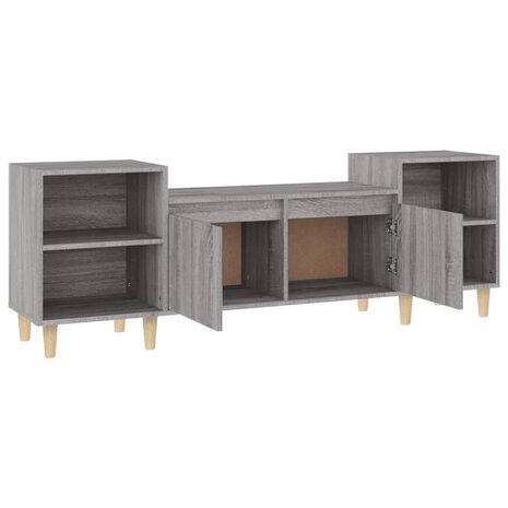 Tv-meubel 160x35x55 cm bewerkt hout grijs sonoma eikenkleurig 6