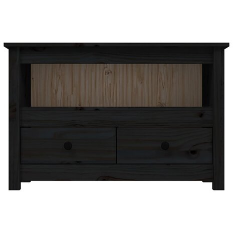 Tv-meubel 79x35x52 cm massief grenenhout zwart 6