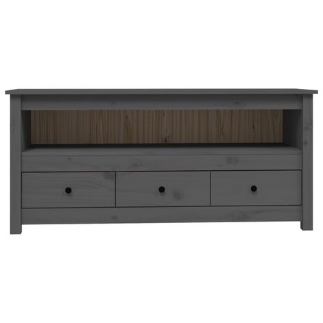 Tv-meubel 114x35x52 cm massief grenenhout grijs 6