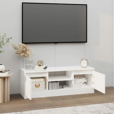 Tv-meubel met deur 102x30x36 cm wit 3