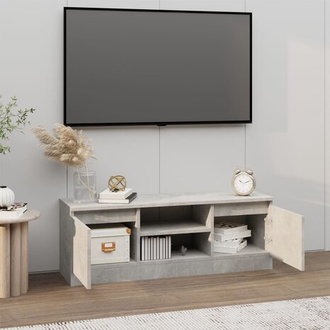 Tv-meubel met deur 102x30x36 cm betongrijs 3