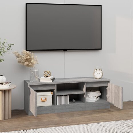 Tv-meubel met deur 102x30x36 cm grijs sonoma eikenkleurig 3