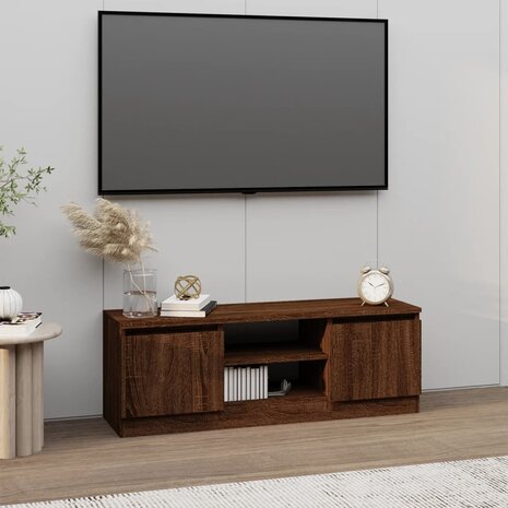 Tv-meubel met deur 102x30x36 cm bruin eikenkleur 1