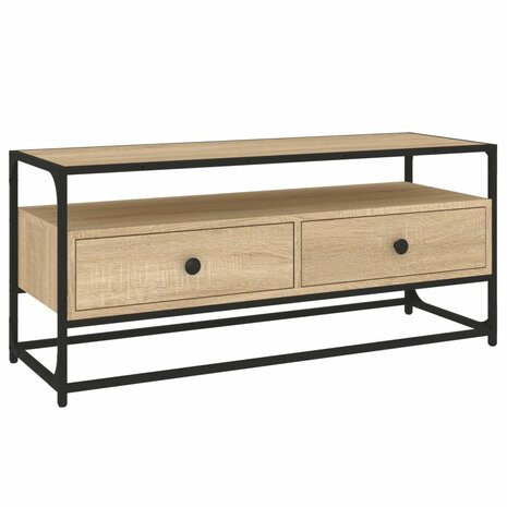 Tv-meubel 100x35x45 cm bewerkt hout sonoma eikenkleurig 2