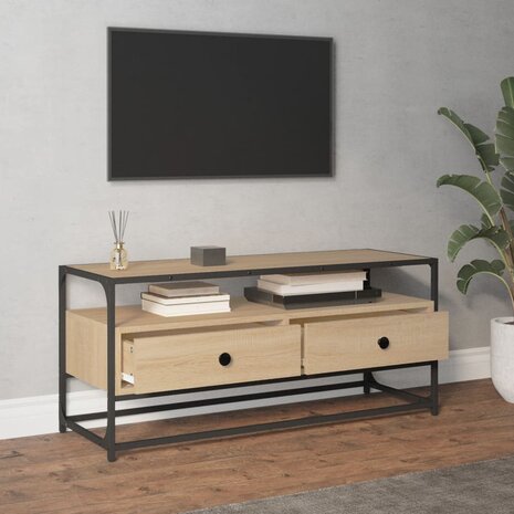 Tv-meubel 100x35x45 cm bewerkt hout sonoma eikenkleurig 3