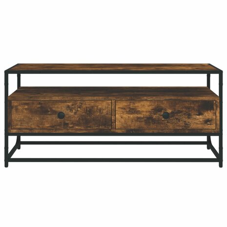 Tv-meubel 100x35x45 cm bewerkt hout gerookt eikenkleurig 6