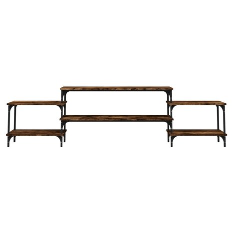 Tv-meubel 197x35x52 cm bewerkt hout gerookt eikenkleurig 5