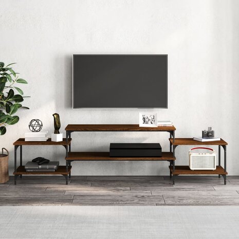 Tv-meubel 197x35x52 cm bewerkt hout bruin eikenkleur 3