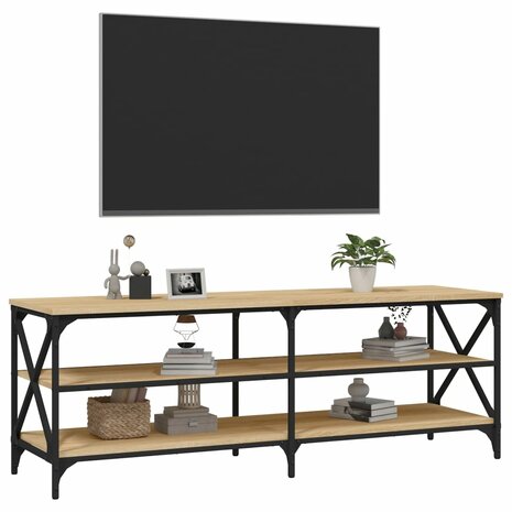 Tv-meubel 140x40x50 cm bewerkt hout sonoma eikenkleurig 4