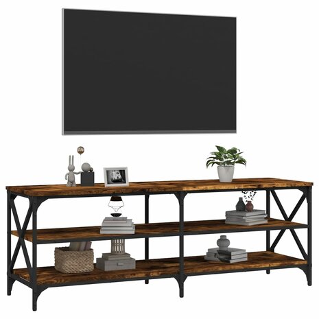 Tv-meubel 140x40x50 cm bewerkt hout gerookt eikenkleurig 4