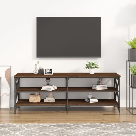 Tv-meubel 140x40x50 cm bewerkt hout bruin eikenkleur 3