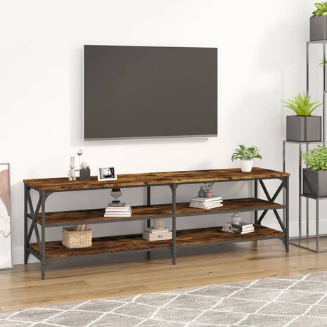 Tv-meubel 160x40x50 cm bewerkt hout gerookt eikenkleurig 1