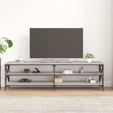 Tv-meubel 180x40x50 cm bewerkt hout grijs sonoma eikenkleurig 3