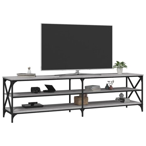 Tv-meubel 180x40x50 cm bewerkt hout grijs sonoma eikenkleurig 4