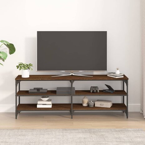 Tv-meubel 140x30x50 cm bewerkt hout bruin eikenkleur 3