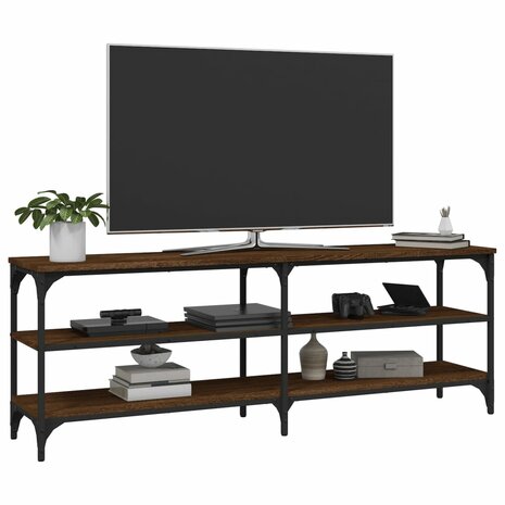 Tv-meubel 140x30x50 cm bewerkt hout bruin eikenkleur 4