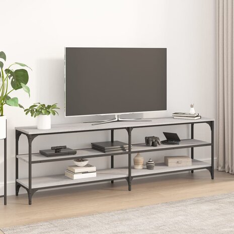 Tv-meubel 160x30x50 cm bewerkt hout grijs sonoma eikenkleurig 1