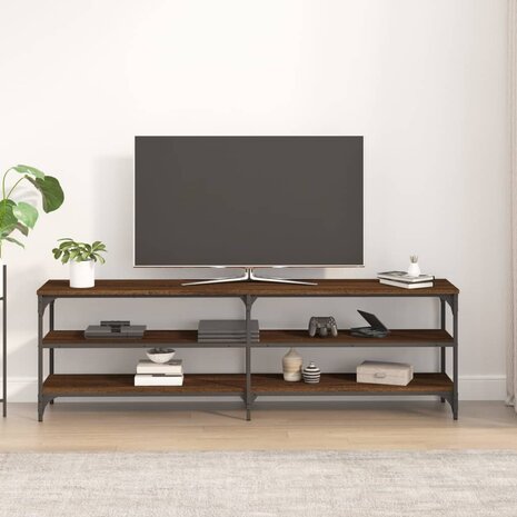 Tv-meubel 160x30x50 cm bewerkt hout bruin eikenkleur 3