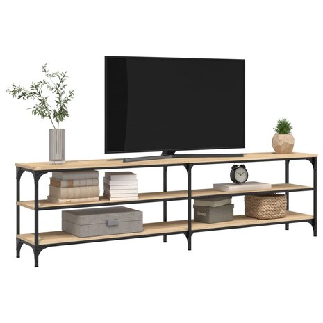 Tv-meubel 180x30x50 cm bewerkt hout metaal sonoma eikenkleurig 4